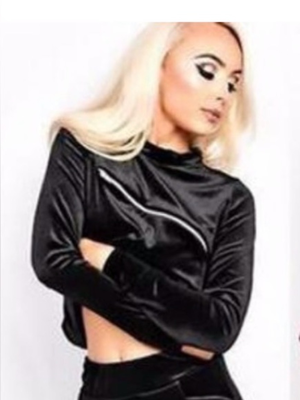 Black Velvet Long Sleeve Top